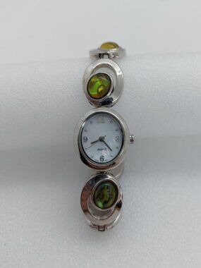 Women's Silver Tone Abalone 7" Watch Quartz Japan Movement